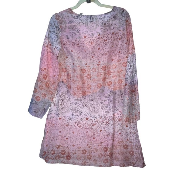 Beach by Flora Bella Silk Cotton Blend Blouse Beach Cover Up Top Size Small - Picture 2 of 7